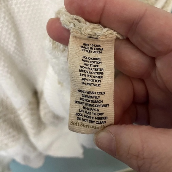 Soft Surroundings Cowl Neck Sleeveless Oversized Tunic Sweater Cream Size L/XL - Picture 4 of 4